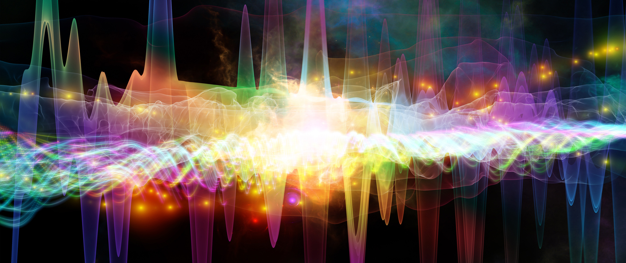 overlapping colourful waves graphic